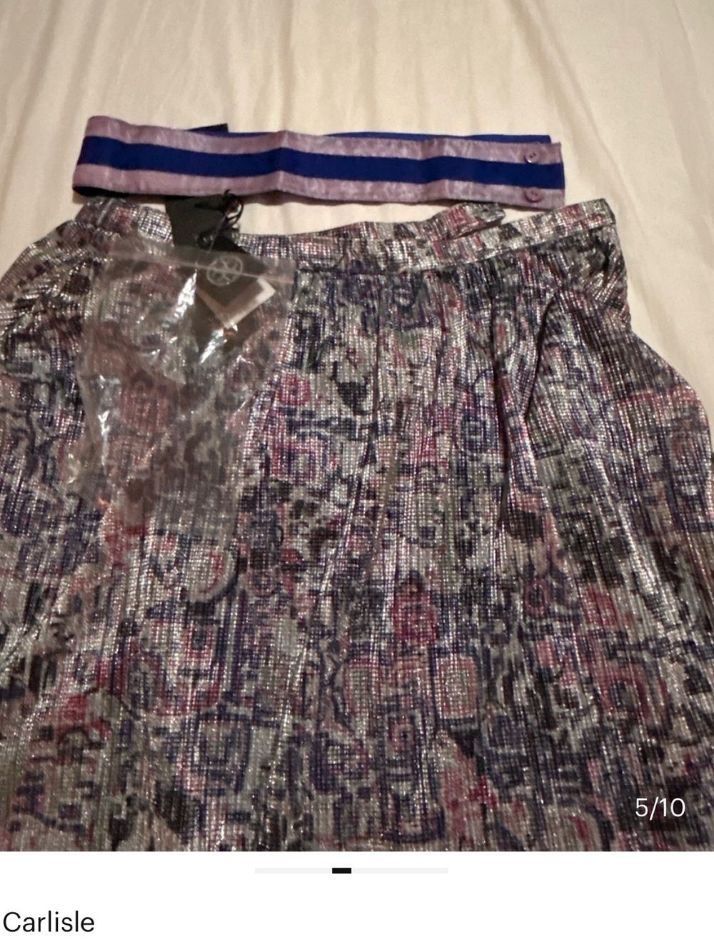Carlisle Blue, Pink and Black Floral Pleated Skirt - Picture 5 of 10